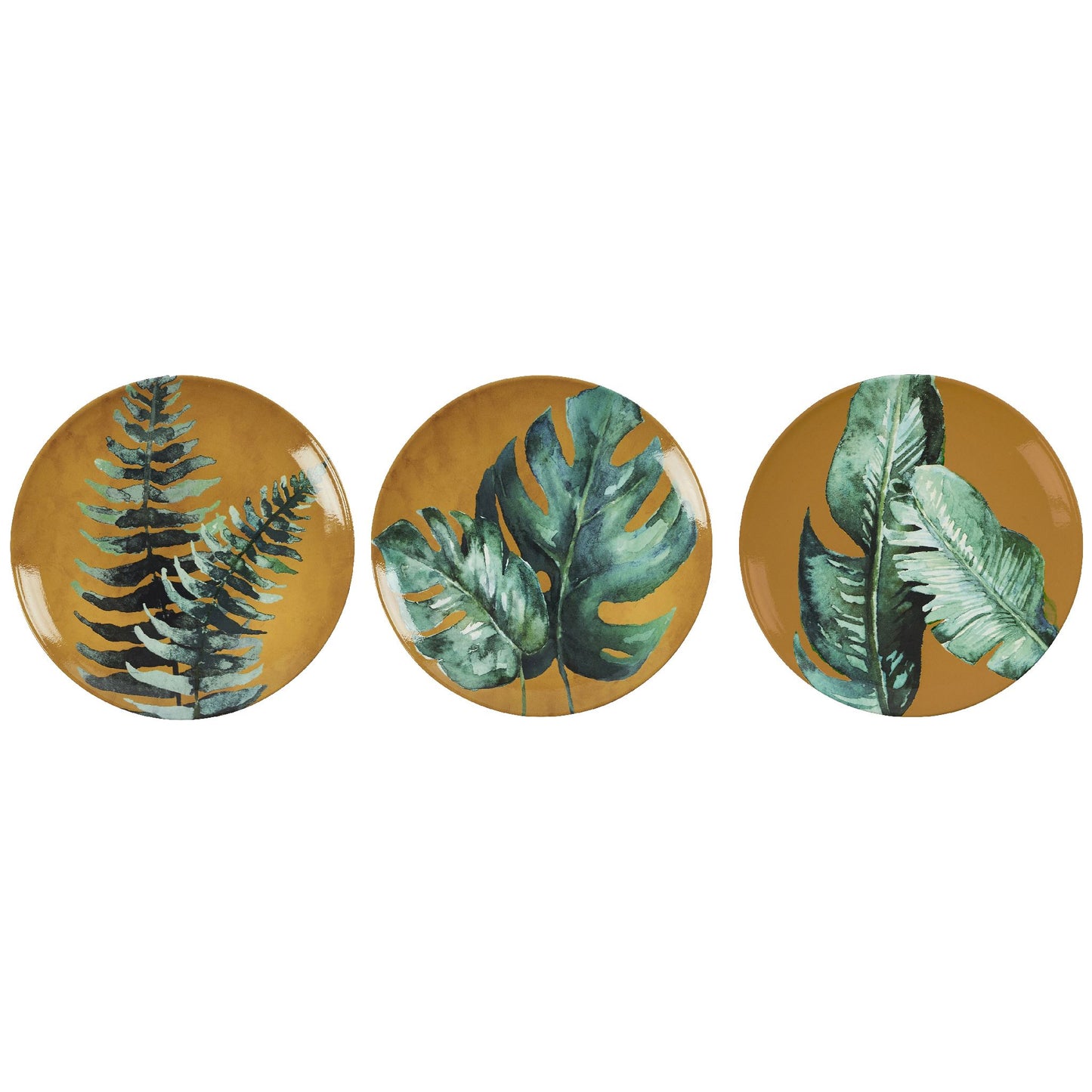 Assiettes Murales Yana Moutarde Set/3 D22cm