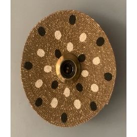 Applique ronde Herbier Naturel/Noir/Blanc Cassé TEW484 D25x8cm