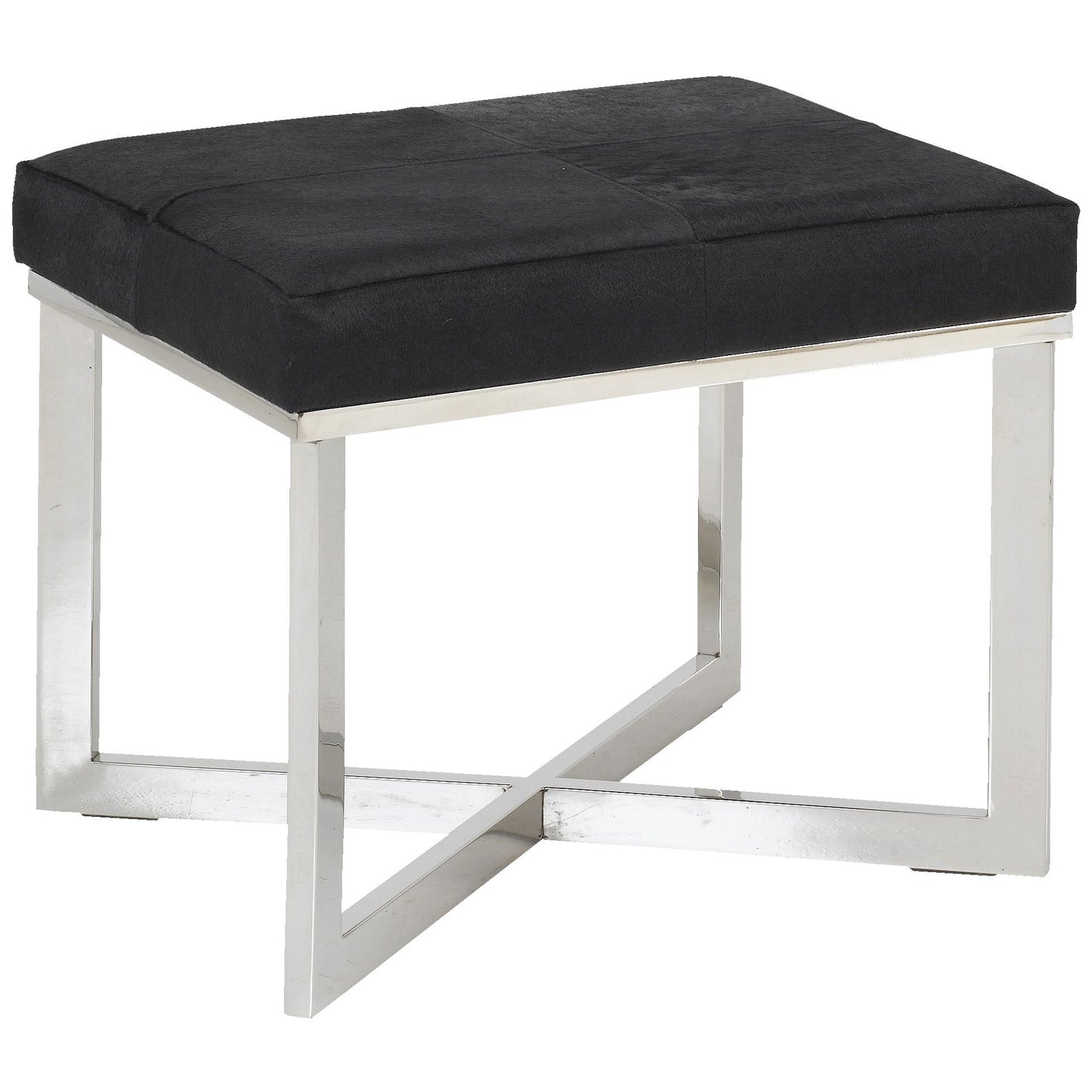 Tabouret Swess vache noir 53x45x49H