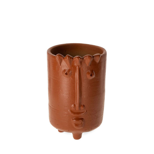 Vase Décoratif Visage Argile