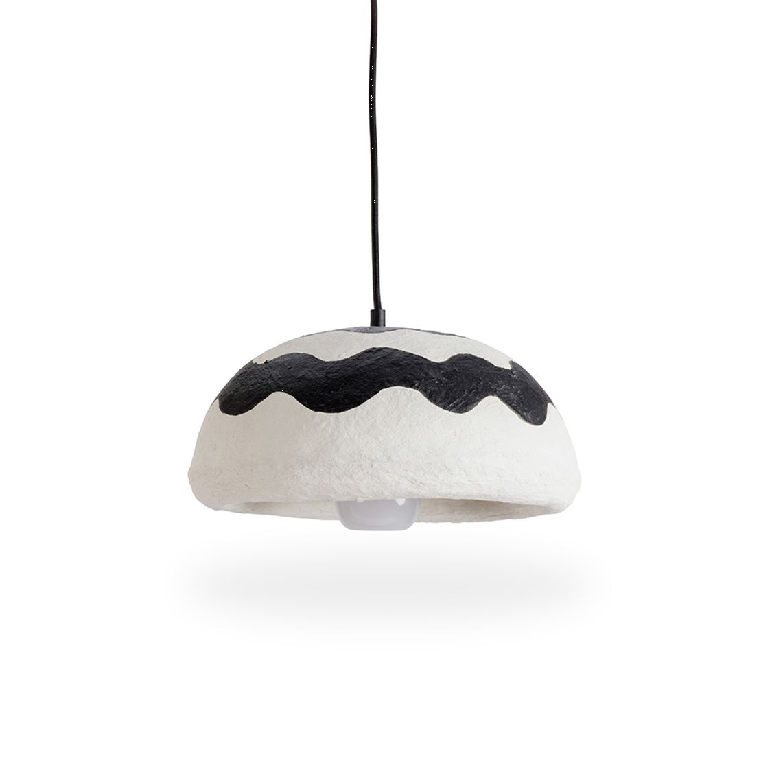 Suspension Papier Maché Noir blanc Vague