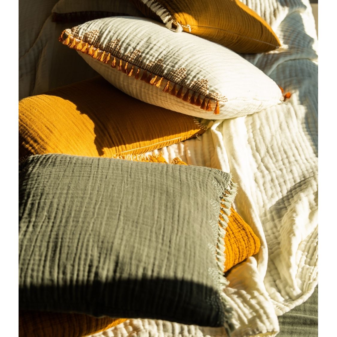 Coussin Salina Kaki/Vert Olive