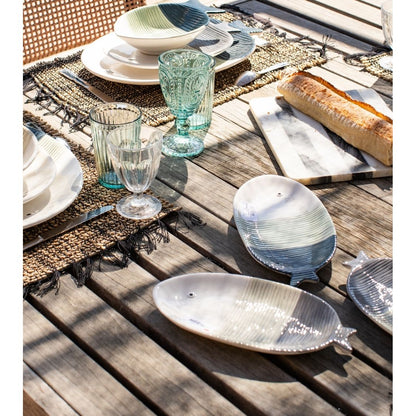 Assiette Plate Poisson Tropical Bleue