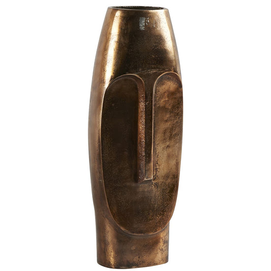 Vase Moai Laiton Oxydé 17x9xH44cm