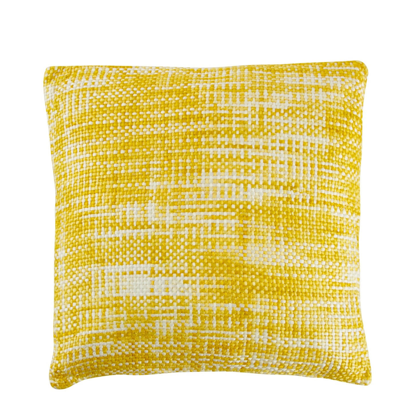 Coussin Tricoté Jaune Blanc 46x46cm