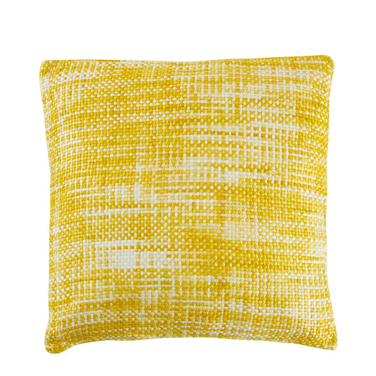 Coussin Tricoté Jaune Blanc 46x46cm