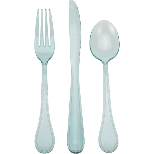 Couvert Acrylic Style Turquoise Set/3 3x2xH21,7cm