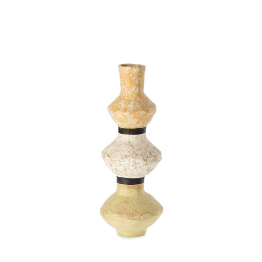 Vase Décoratif Sinaloa Beige/Blanc/Noir