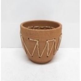 Vase Décoratif Argile/Rotin S50206F61 D12.5x14cm